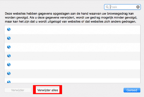 Safari alles verwijderen