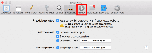 Safari privacy kiezen