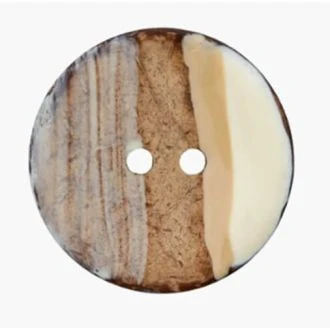 Kokosnoot knoop 2 gaten 25mm van Union Knopf 0454151 025