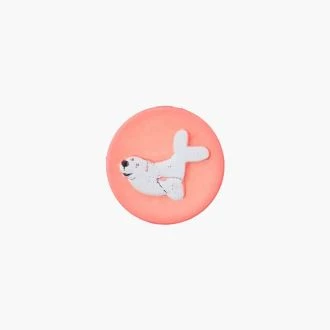 Polyester knoop Zeehond 15mm rood UNION KNOPF 453092.048