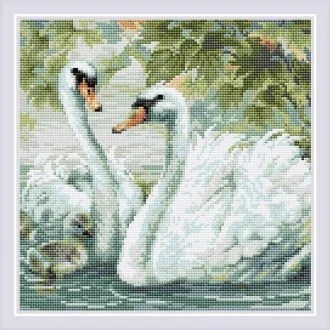 Diamond mosaic White Swans van STITCHCOMPANY ri-am0036