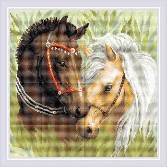 Diamond mosaic Pair of Horses van STITCHCOMPANY ri-am0039