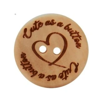 Houten Knoop Cute as a button 25mm, 3 stk van DURABLE 020.1125