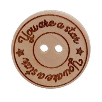 Houten Knoop You are a star 25mm, 3 stk van DURABLE 020.1128