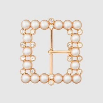 Metaal/polyester/strass gesp goud UNION KNOPF 0501047.084