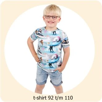Naaipatroon T-shirt maat 92 t/m 110 van ADIY 056.ADIY17