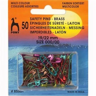 Veiligheidsspelden gekleurd 19/22mm 50stuks van Pony 073.85501