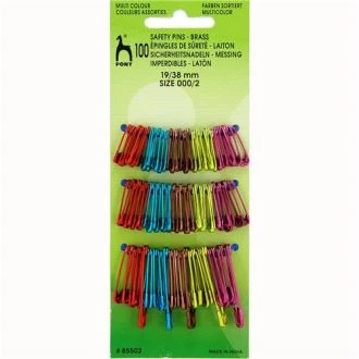 Veiligheidsspelden gekleurd 19/38mm100 stuks van Pony 073.85502