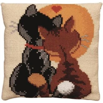 Verliefde poesjes voorbedrukt kussenpakket van PAKO 076.003179