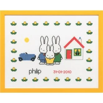 Ouders Nijntje geboortetegel borduurpakket van PAKO 076.230279