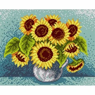 Bouquet of Sunflowers kruissteek bedrukt borduur gobelin 24x30cm van ORCHIDEA 089.1665H