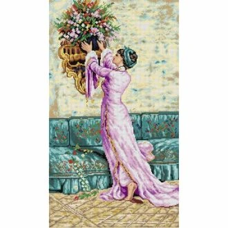Woman kruissteek bedrukt borduur gobelin 40x70cm van ORCHIDEA 089.2733R