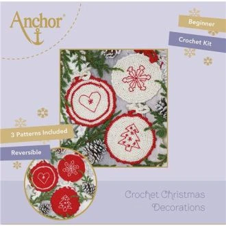 Haakpakket kerstversiering rood-wit ANCHOR 090.AKE0011