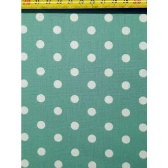 Groene katoenen stof met witte stippen M BERTRUMS