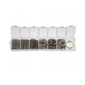 Set - Buigringen & Tool (4 - 10 x 0.6 - 1 mm) Antiek Zilver (1500 stuks) van DB T354