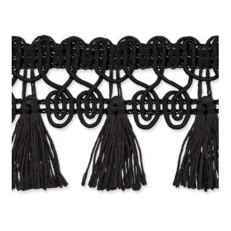 Franjes band brocade zwart UNION KNOPF 1370