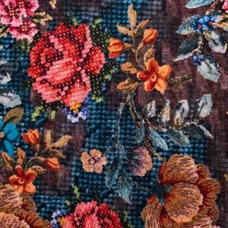 Knitted Flowers katoen tricot 145cm breed van KNIPIDEE 15205