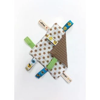 Baby labeldoekje zandkleurige stippen M - taupe van N'STUDIO