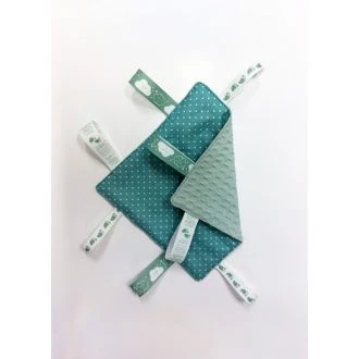 Baby labeldoekje witte stippen S - mint van N'STUDIO