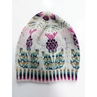 Handgebreide muts en handschoenen set distelbloem N'STUDIO