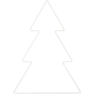 Metalen kerstboom frame 20.5x28.5cm wit RICO 38006.60.15