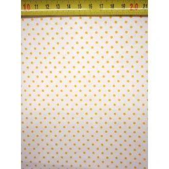 Witte katoenen stof met gele stippen S BERTRUMS