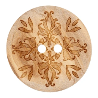 Houten knoop barok bloemen van UNION KNOPF 451993