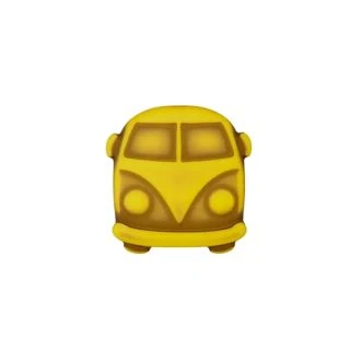 Polyester knoop op steeltje Bulli 18mm geel UNION KNOPF 452864.038