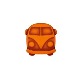 Polyester knoop op steeltje Bulli 18mm oranje UNION KNOPF 452864.042