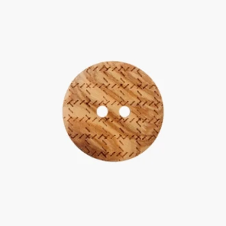 Houten knoop met lijnenprint van UNION KNOPF 453888 kleur 18