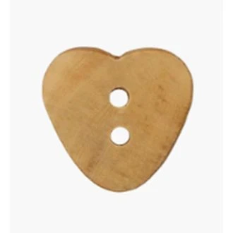 Houten hartjes knoop twee gaten van UNION KNOPF 49474