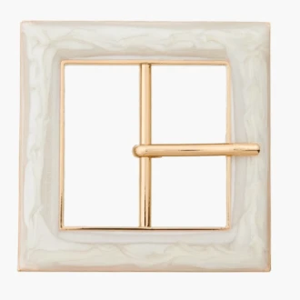 Vierkante gesp metaal / polyester creme 40mm van UNION KNOPF 501035 kleur 14