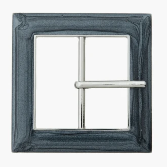 Vierkante gesp metaal / polyester donkergrijs 40mm van UNION KNOPF 501035 kleur 76