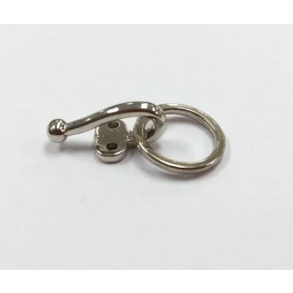 Zilverkleurige ronde haak en oog sluiting 10mm van UNION KNOPF 59694