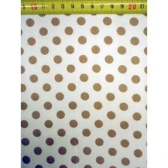Witte katoenen stof met zandkleurige stippen M BERTRUMS
