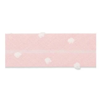 Biaisband met pluisjes 20mm roze UNION KNOPF 7715.046