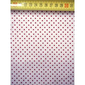 Witte stof met kleine rode stippen 100% katoen 140cm breed van BERTRUMS 1270