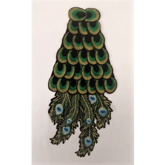 Applicatie grote pauwveren 44 x 22cm