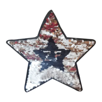 Applicatie ster reversable 22x22cm opnaaibaar