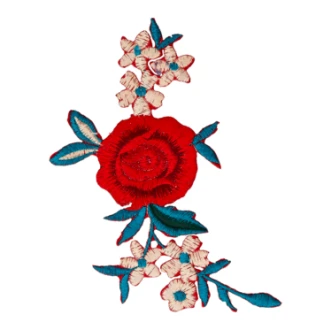 Applicatie roos met gele bloemen 16 x 14cm van UNION KNOPF 4872