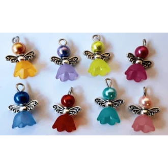 Bedels Engeltjes setje 8 st. gekleurd 21 x 14 mm B062