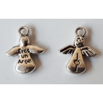 Bedel beschermengeltje 17 x 13 mm antiek zilver B271