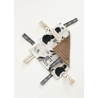 Baby labeldoekje hipzoo - taupe wafelstof van N'STUDIO