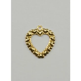 Gouden bedel open hart 15x13mm STITCHCOMPANY be-be005
