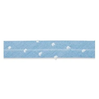 Biaisband met pluisjes 20mm blauw UNION KNOPF 7715.046