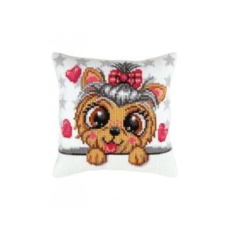 YORKSHIRE TERRIER - COLLECTION D'ART kussen borduurpakket van STITCHCOMPANY cda-5434