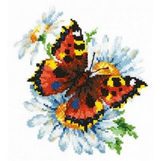 Borduurpakket Butterfly and Daises van STITCHCOMPANY CI-042-011