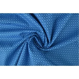 Geometrische ruit poplin blauw 100% katoen WOUTERS 124-1