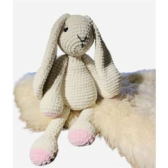 Konijn groot haakpakket crème/roze van N'Studio