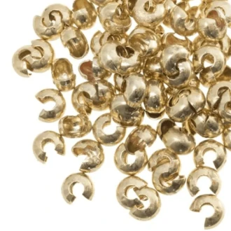 Knijpkralen verbergers 5mm goud 25 stuks van DB MN1406